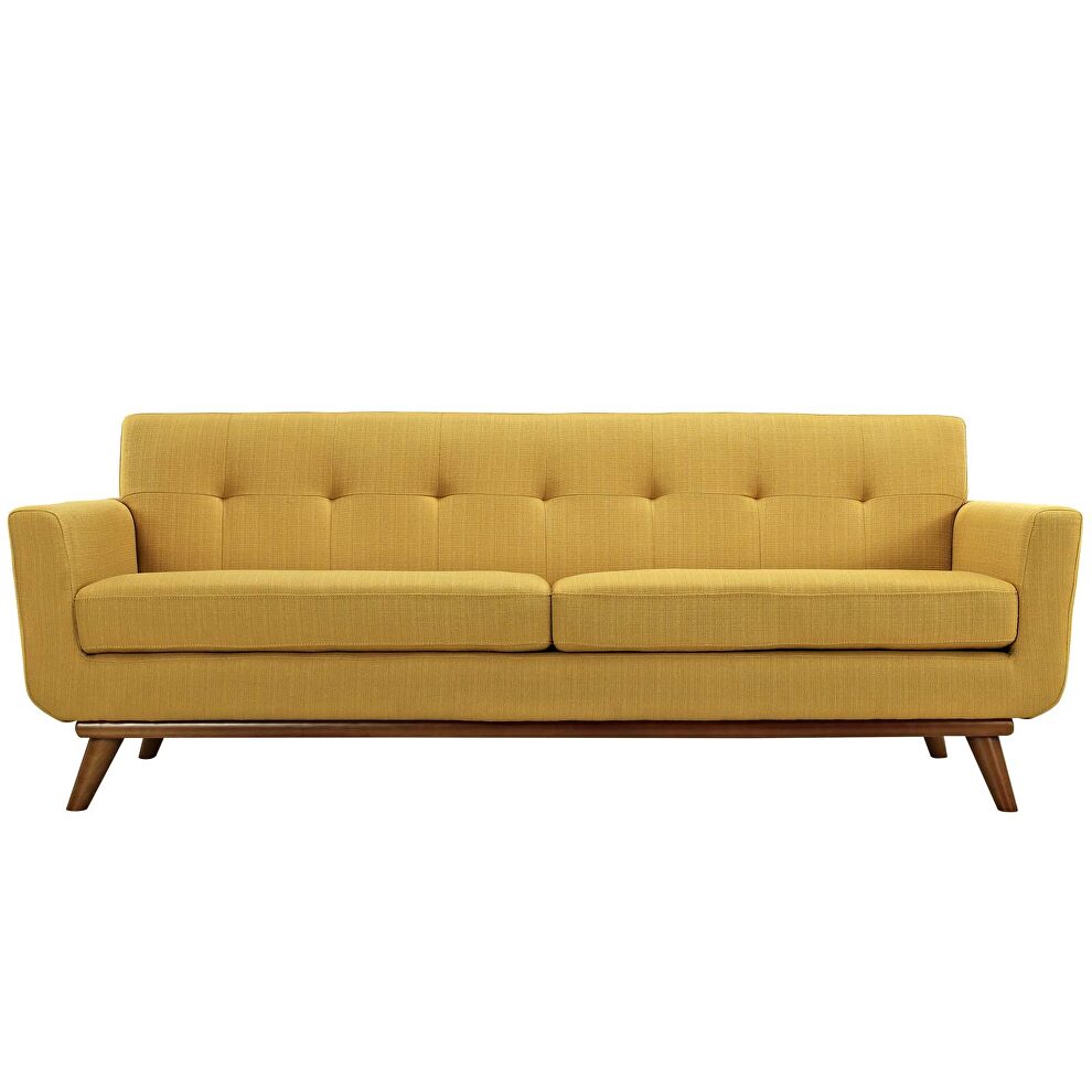 Upholstered fabric tufted back sofa in citrus by Modway additional picture 2