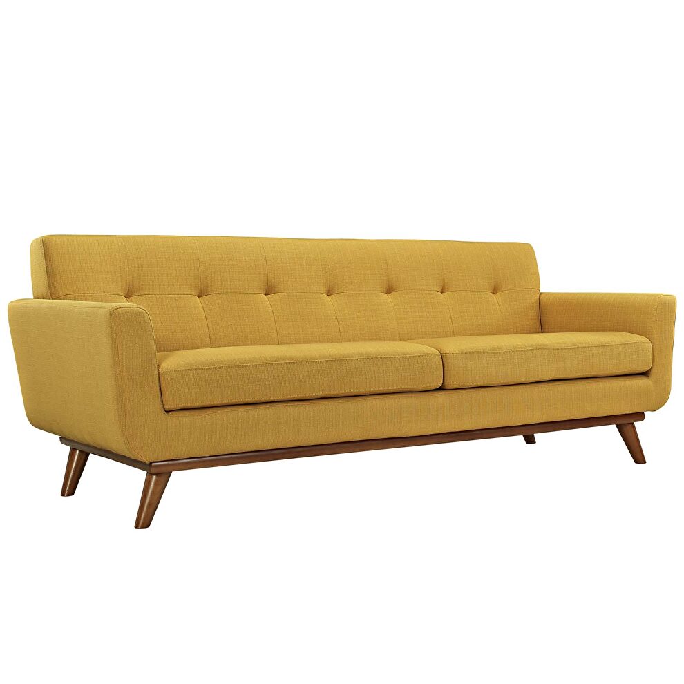 Upholstered fabric tufted back sofa in citrus by Modway additional picture 4