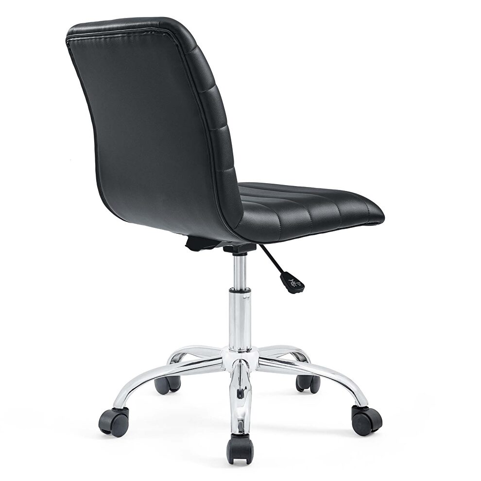 Armless mid back vinyl office chair in black by Modway additional picture 8