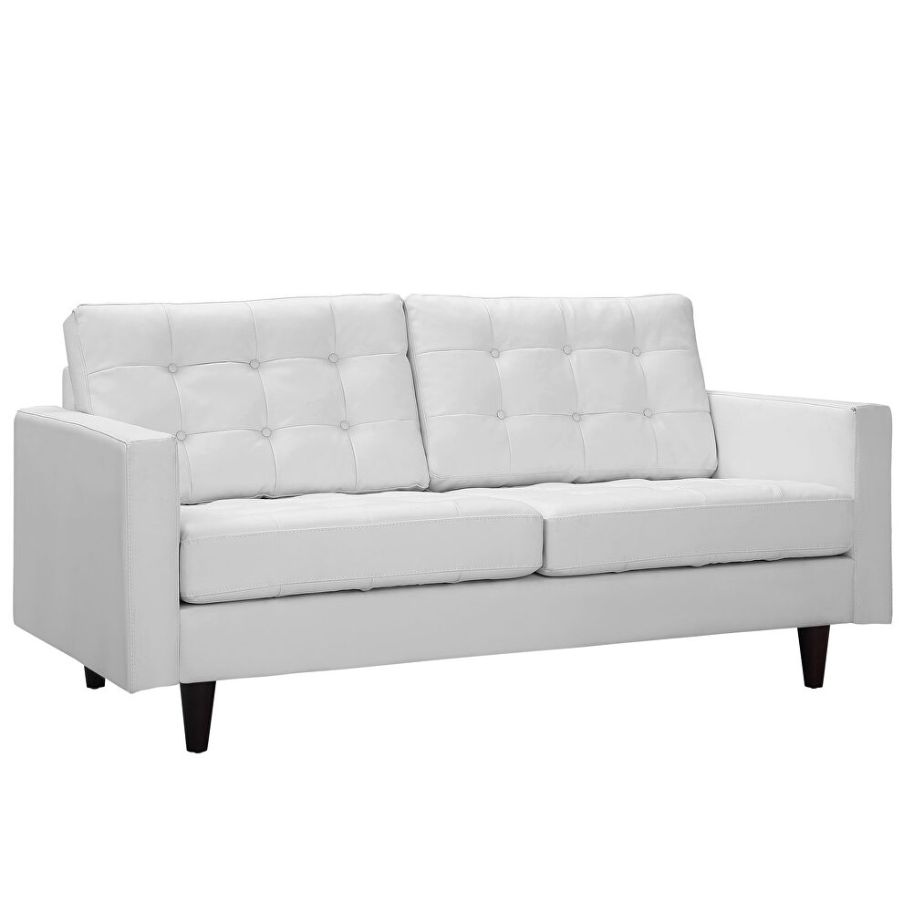 Bonded white leather loveseat by Modway additional picture 2