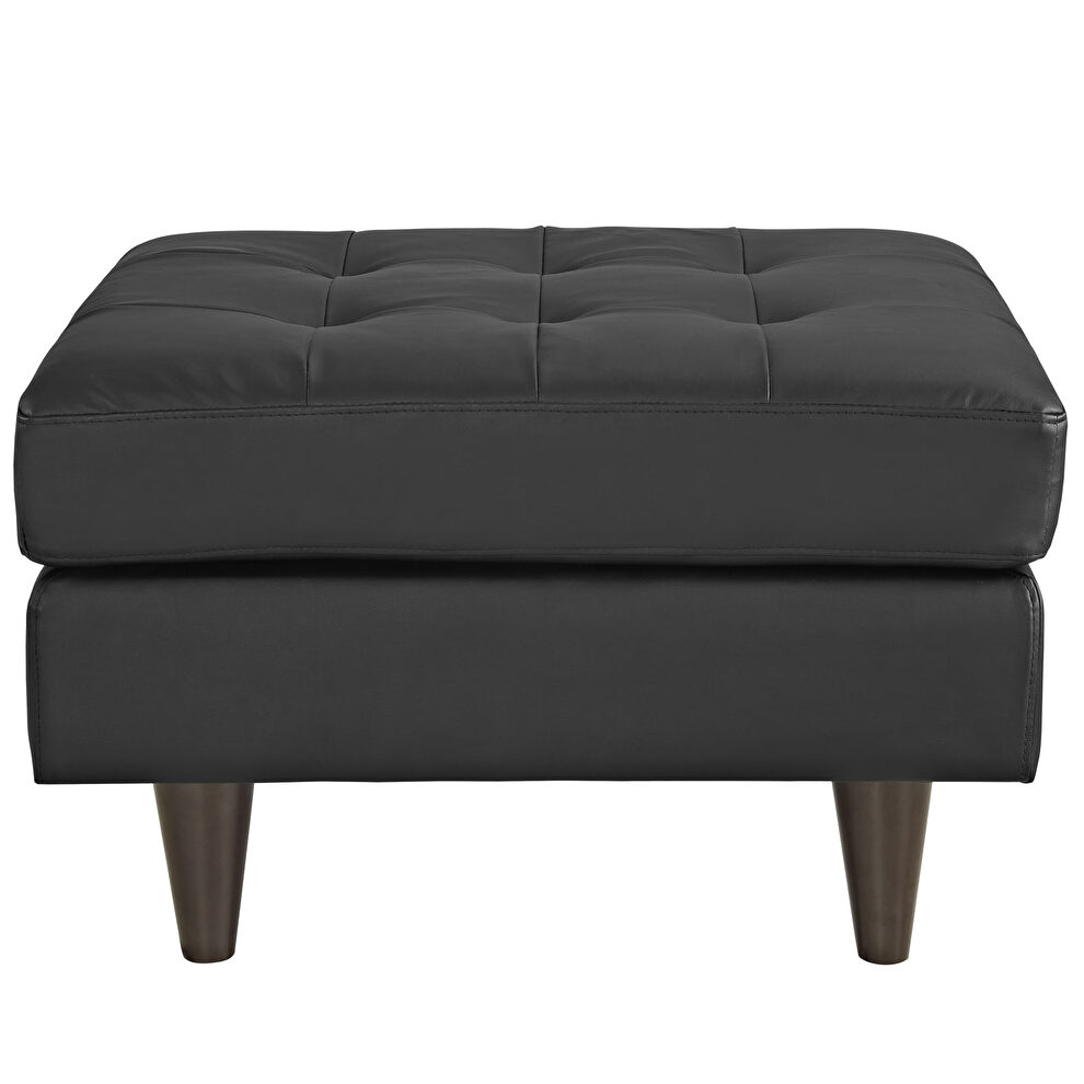 Bonded leather ottoman in black by Modway additional picture 3