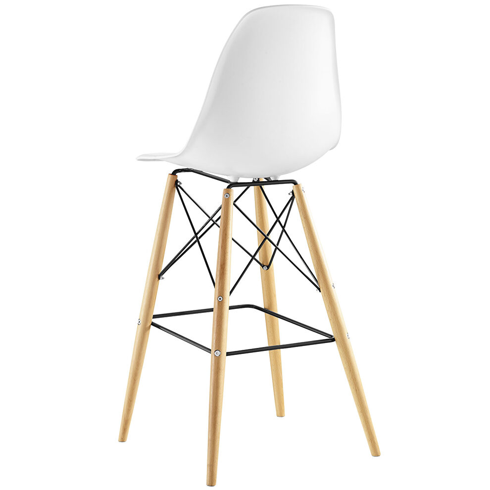 Organically flowing design bar stool in white by Modway additional picture 2