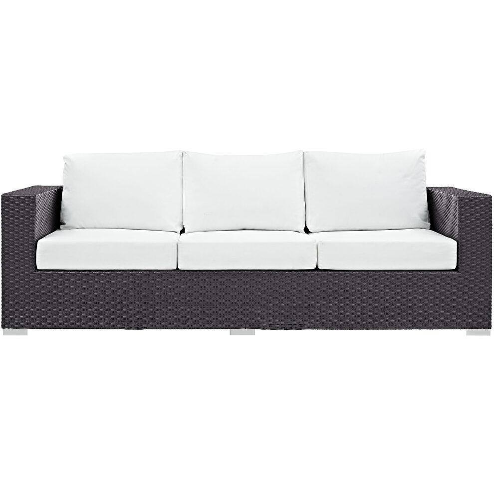 Outdoor patio sofa in espresso white by Modway additional picture 2