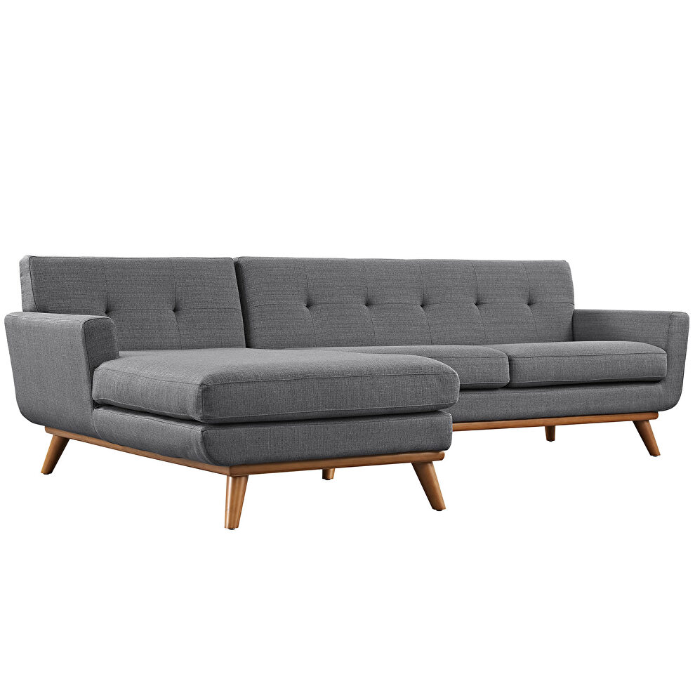 Left-facing sectional sofa in gray by Modway additional picture 6