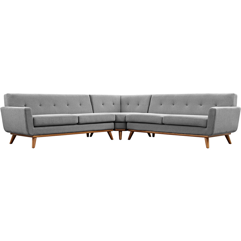 L-shaped sectional sofa in expectation gray by Modway additional picture 8