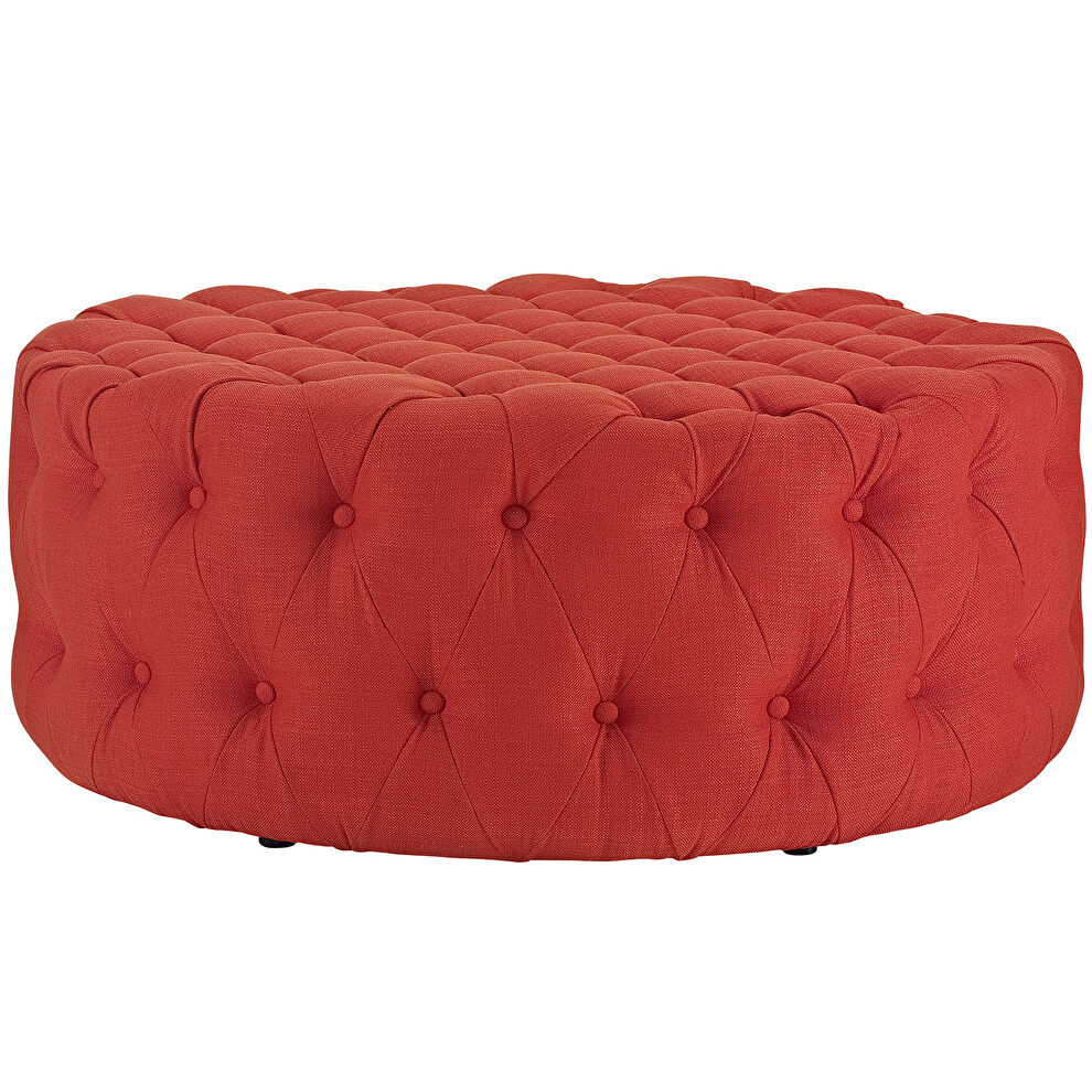 Upholstered fabric ottoman in atomic red by Modway additional picture 3