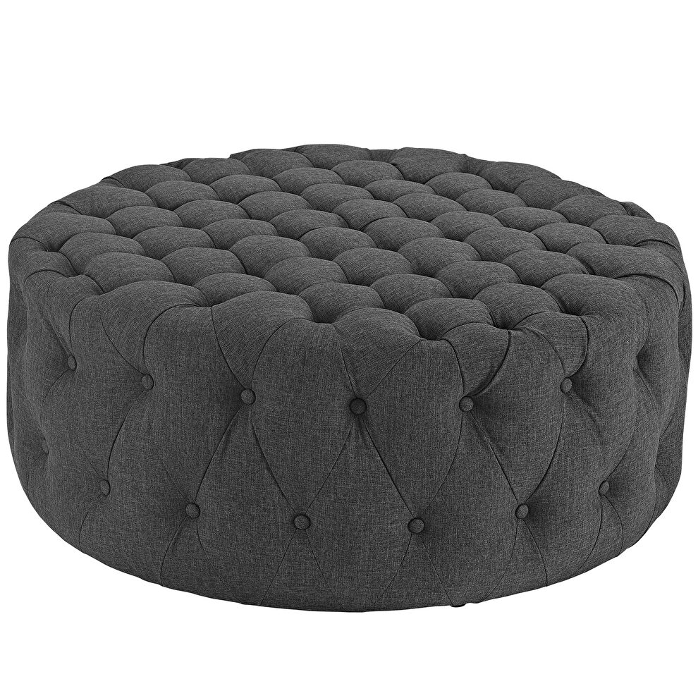 Upholstered fabric ottoman in gray by Modway additional picture 2