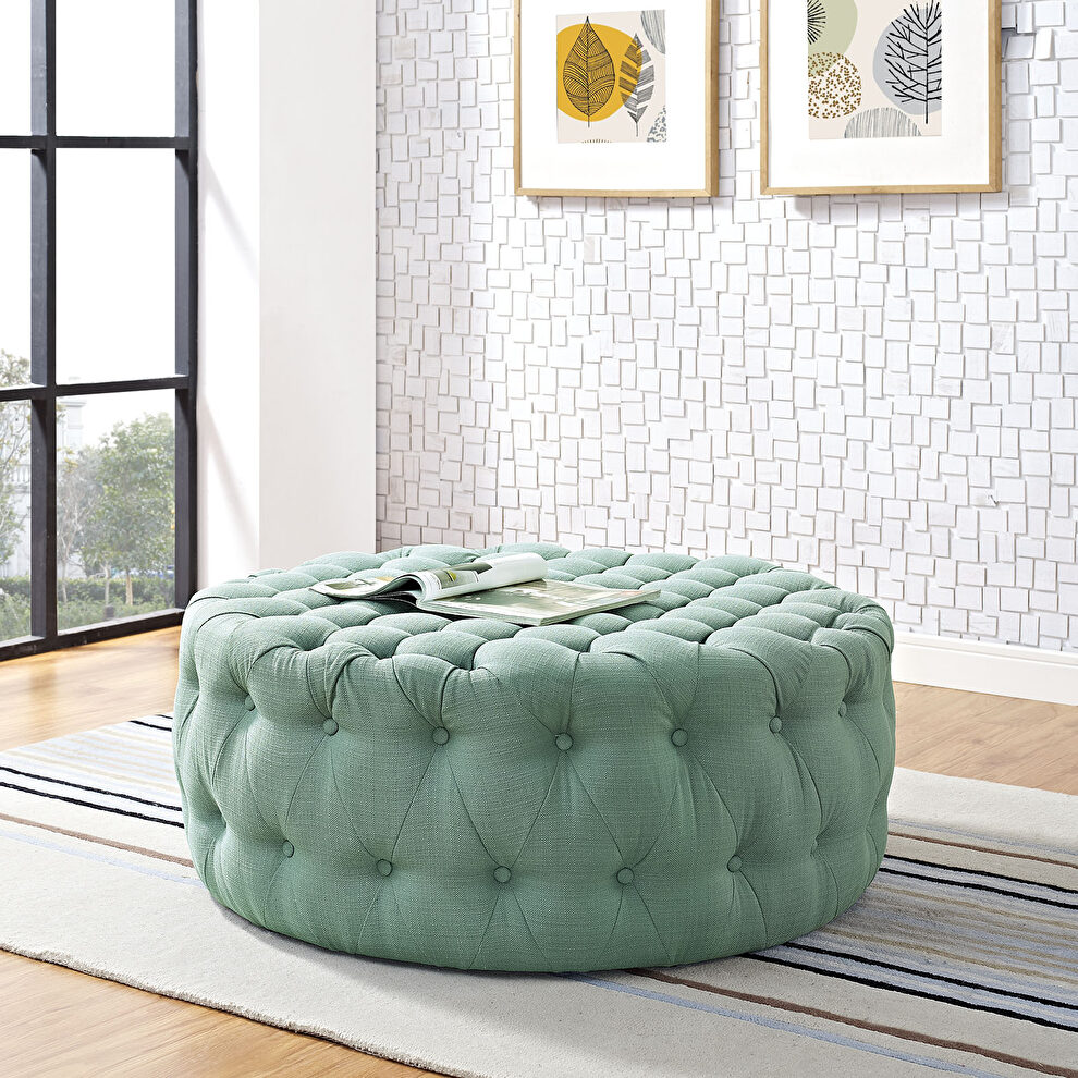 Upholstered fabric ottoman in laguna by Modway additional picture 5