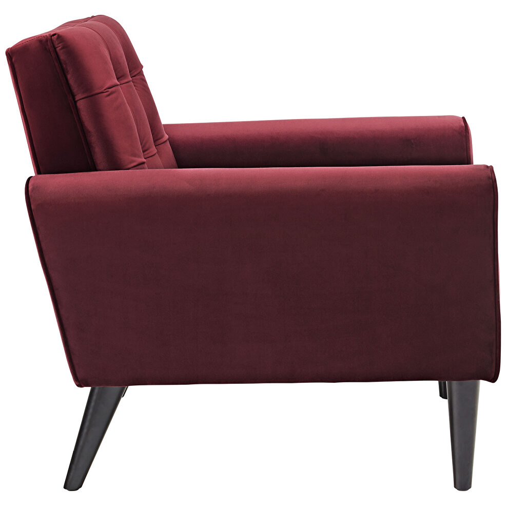 Performance velvet chair in maroon by Modway additional picture 3