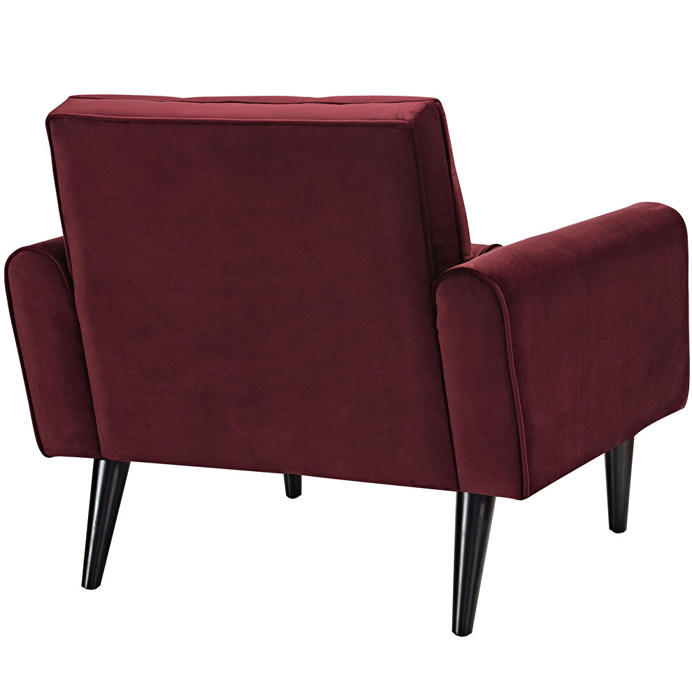 Performance velvet chair in maroon by Modway additional picture 4