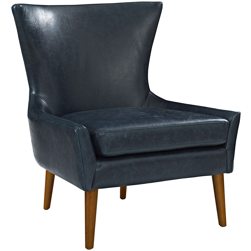 Upholstered vinyl armchair in blue by Modway additional picture 4