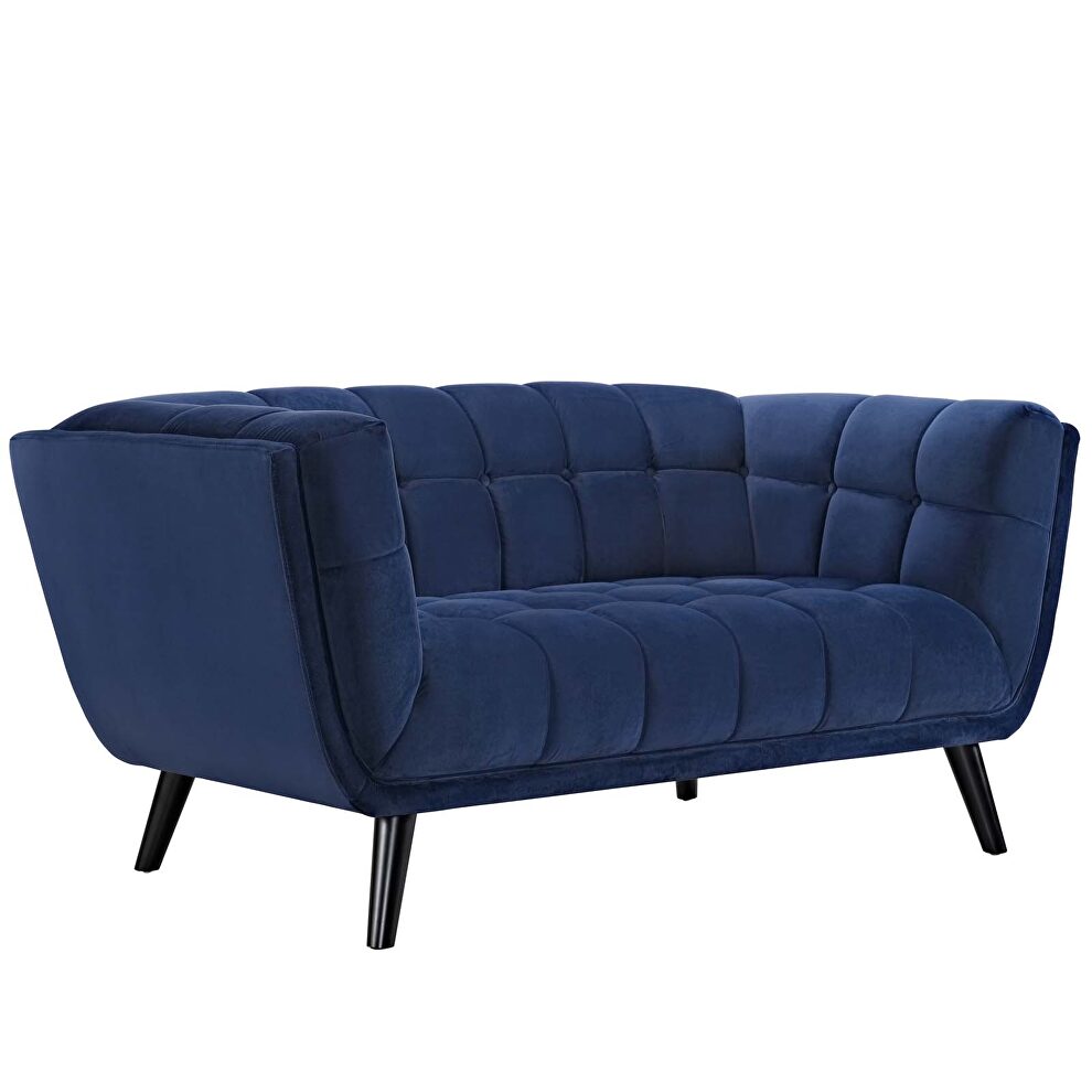 Performance velvet loveseat in navy by Modway additional picture 4