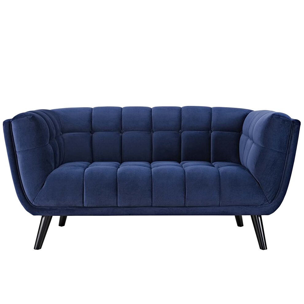 Performance velvet loveseat in navy by Modway additional picture 5