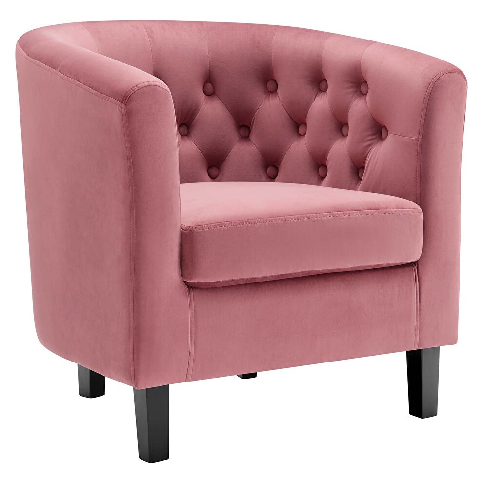 Performance velvet armchair in dusty rose by Modway additional picture 6