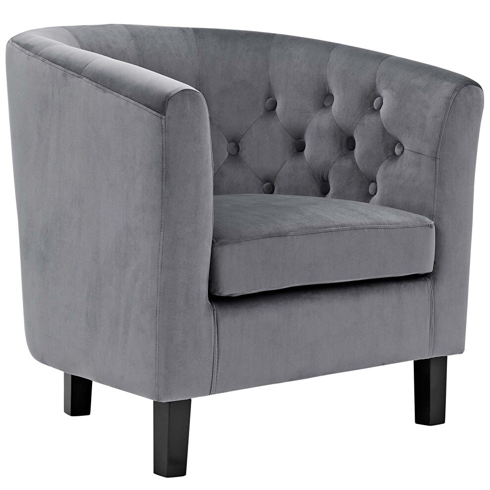 Performance velvet armchair in gray by Modway additional picture 4