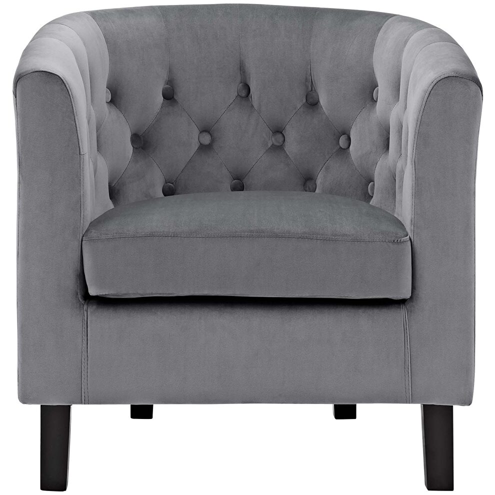 Performance velvet armchair in gray by Modway additional picture 6