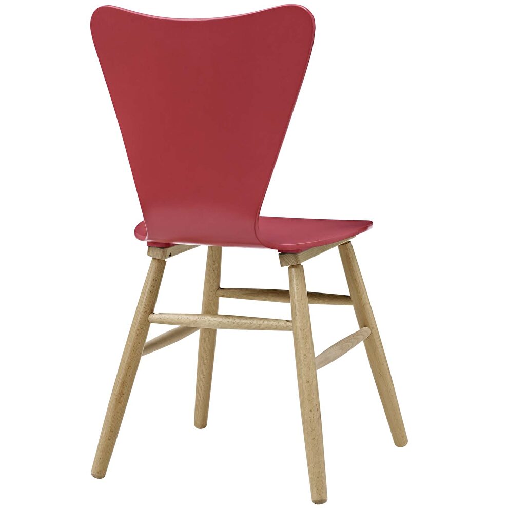 Wood dining chair in red by Modway additional picture 3