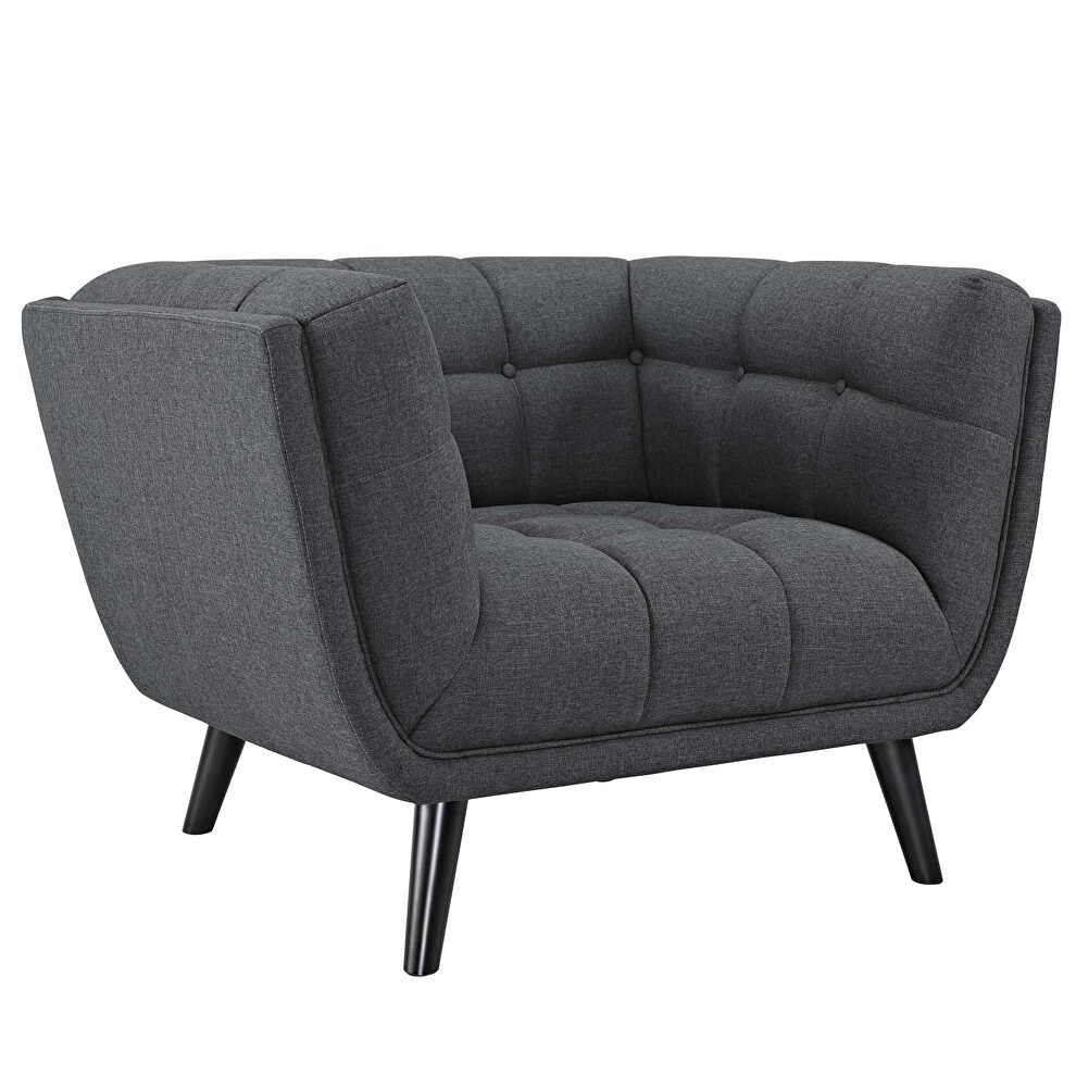 Upholstered fabric armchair in gray by Modway additional picture 4