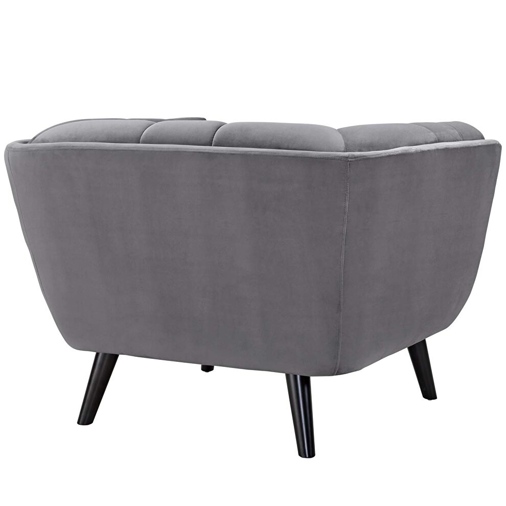 Performance velvet armchair in gray by Modway additional picture 5