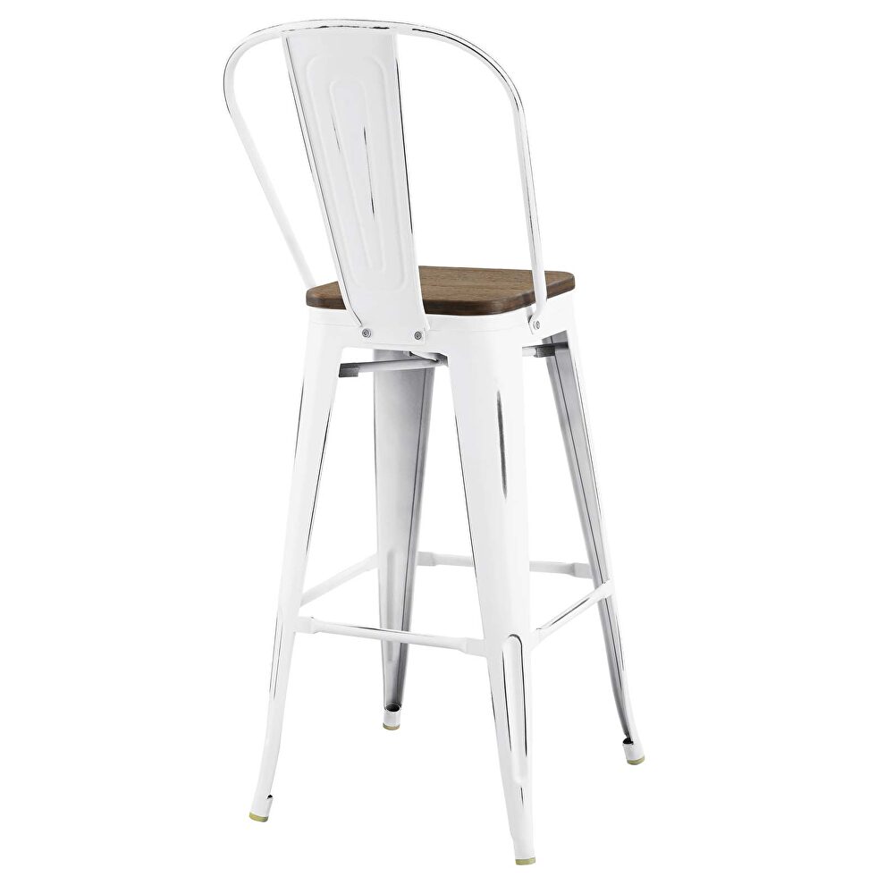 Metal bar stool in white by Modway additional picture 4