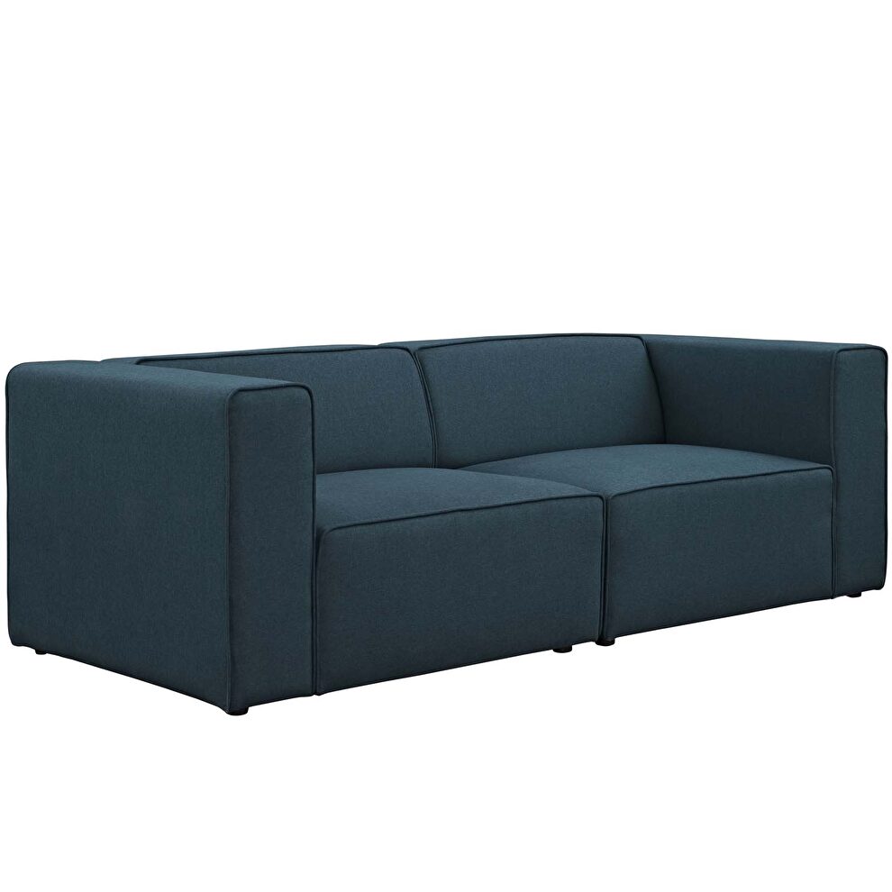 Upholstered blue fabric 2pcs sectional sofa by Modway additional picture 2