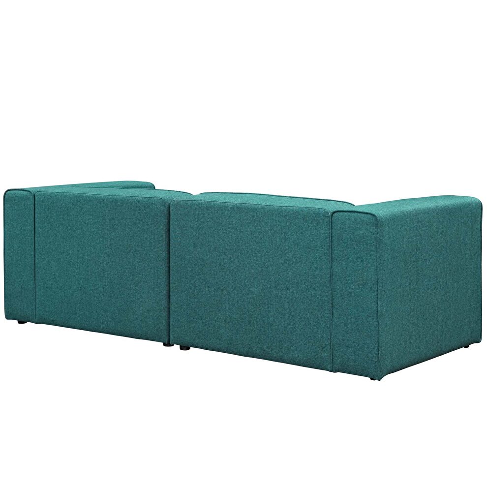 Upholstered teal fabric 2pcs sectional sofa by Modway additional picture 3