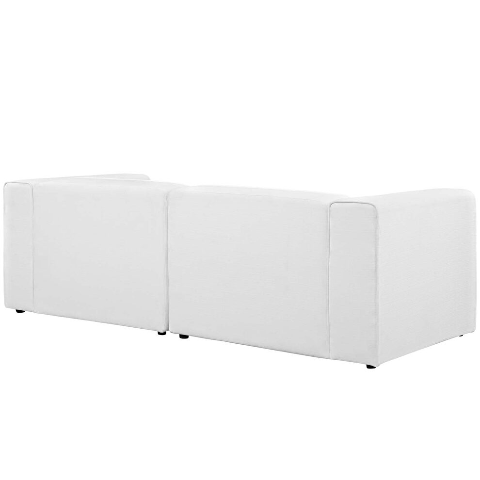 Upholstered white fabric 2pcs sectional sofa by Modway additional picture 3