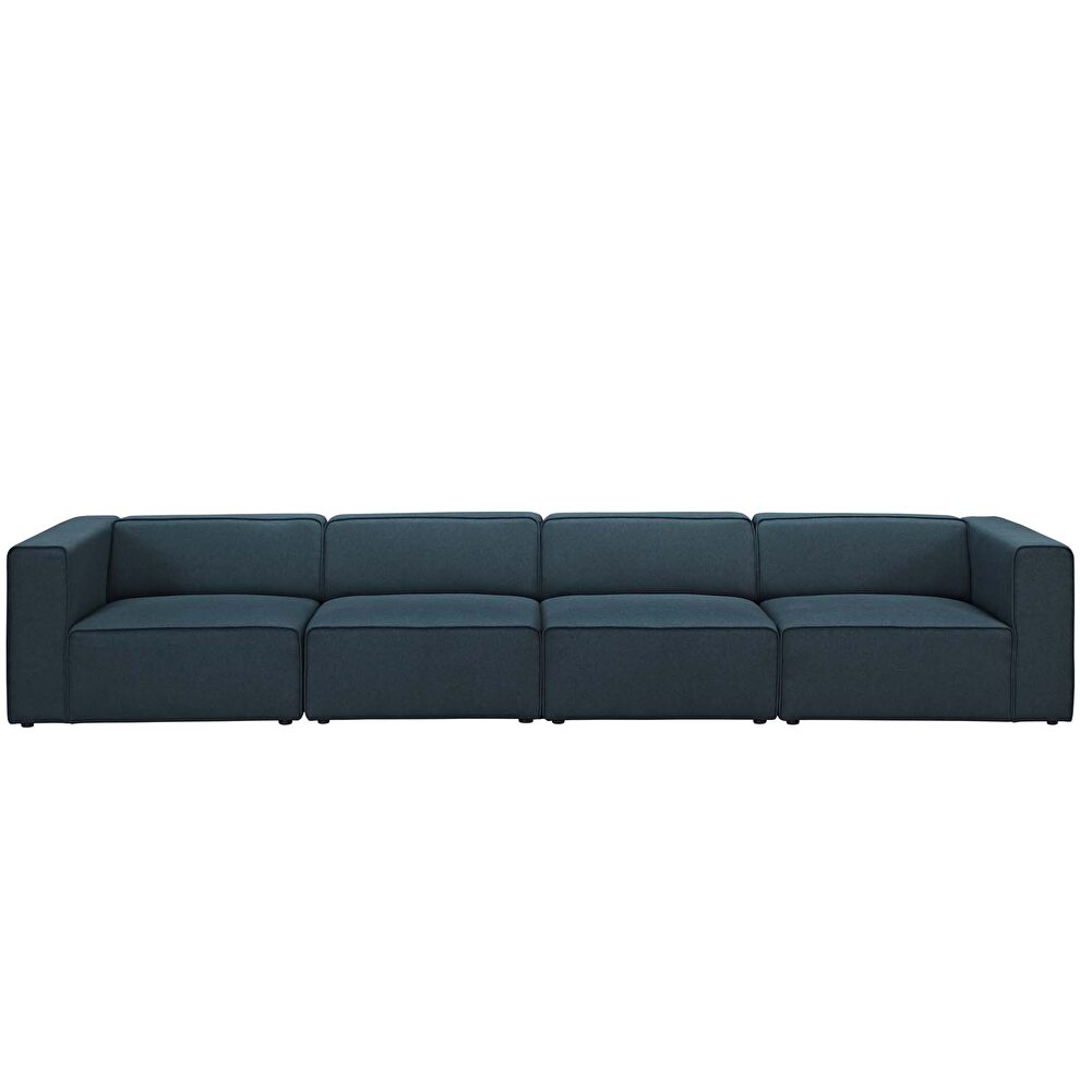 Upholstered blue fabric 4pcs sectional sofa by Modway additional picture 4