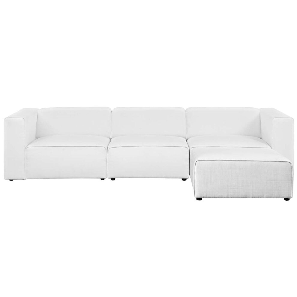 Upholstered white fabric 4pcs sectional sofa by Modway additional picture 4