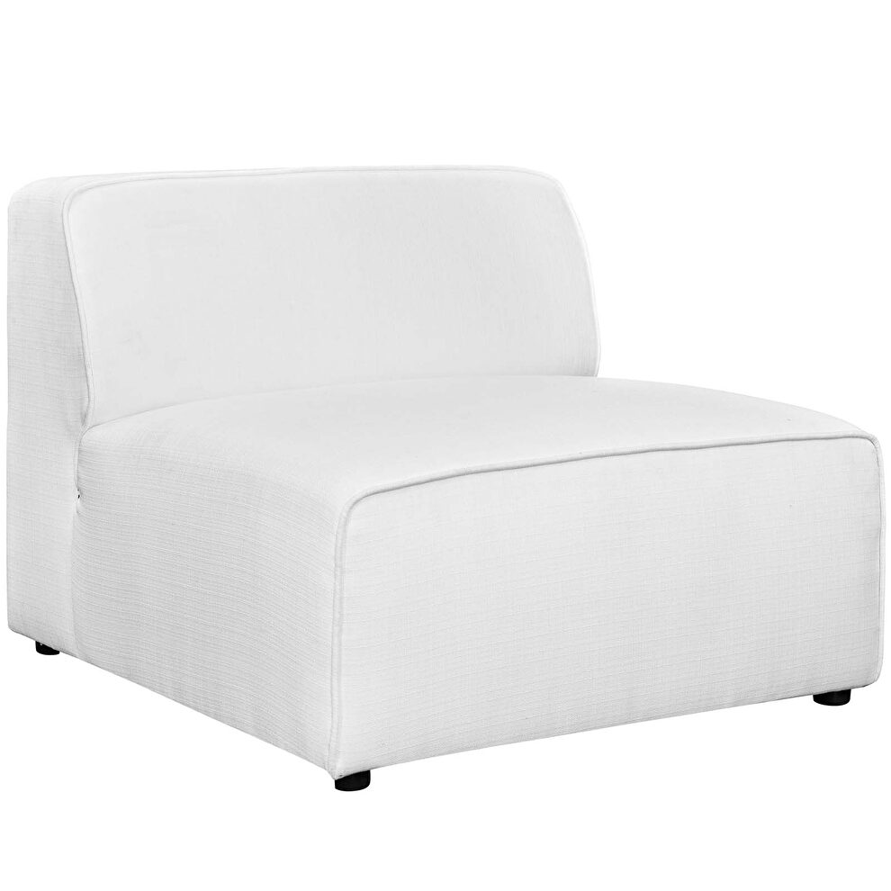 Upholstered white fabric 5pcs armless sectional sofa by Modway additional picture 3