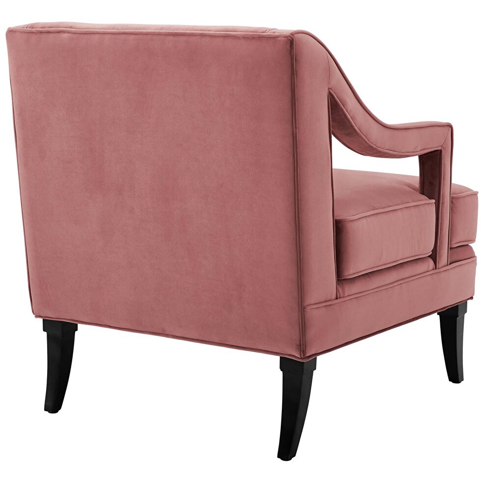 Button tufted performance velvet chair in dusty rose by Modway additional picture 3