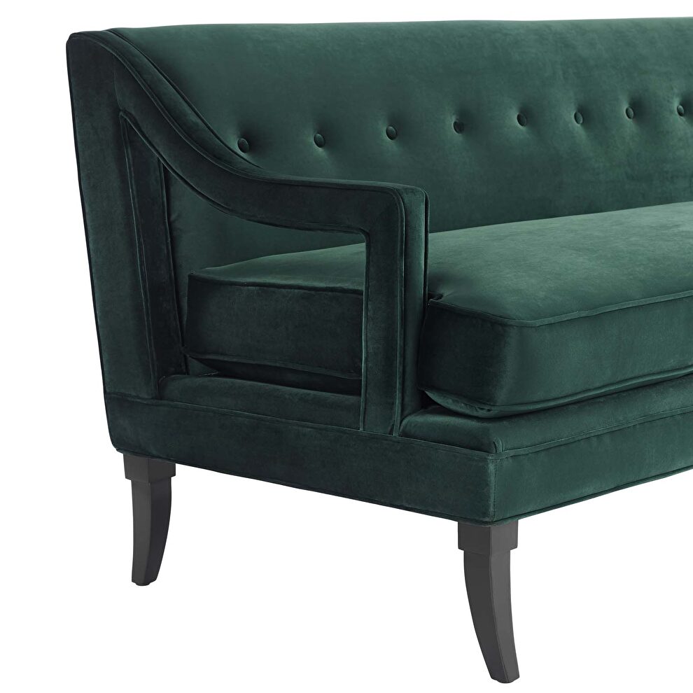 Button tufted performance velvet sofa in green by Modway additional picture 5