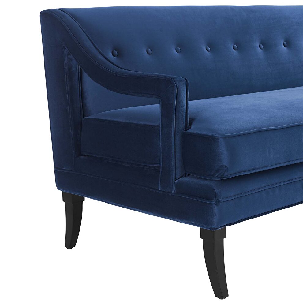 Button tufted performance velvet sofa in navy by Modway additional picture 5