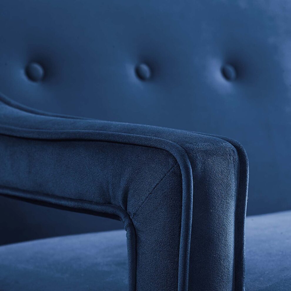 Button tufted performance velvet sofa in navy by Modway additional picture 6