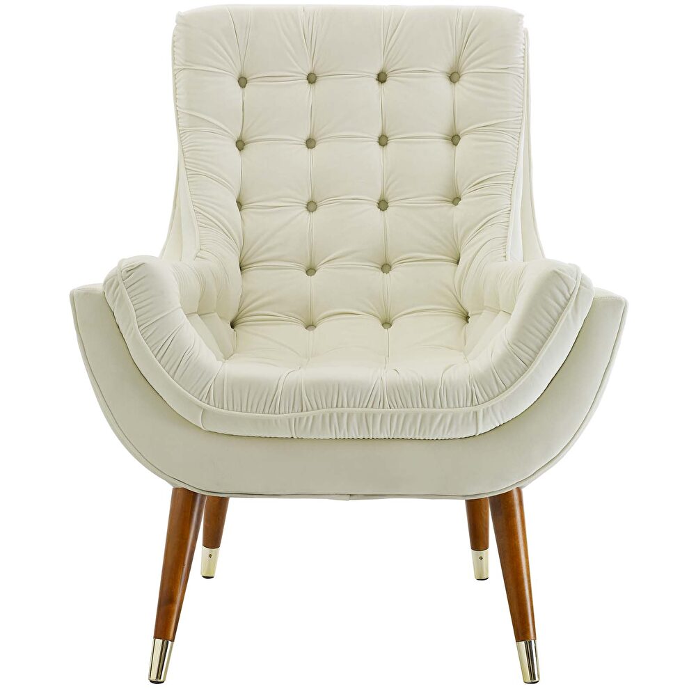 Button tufted performance velvet lounge chair by Modway additional picture 4