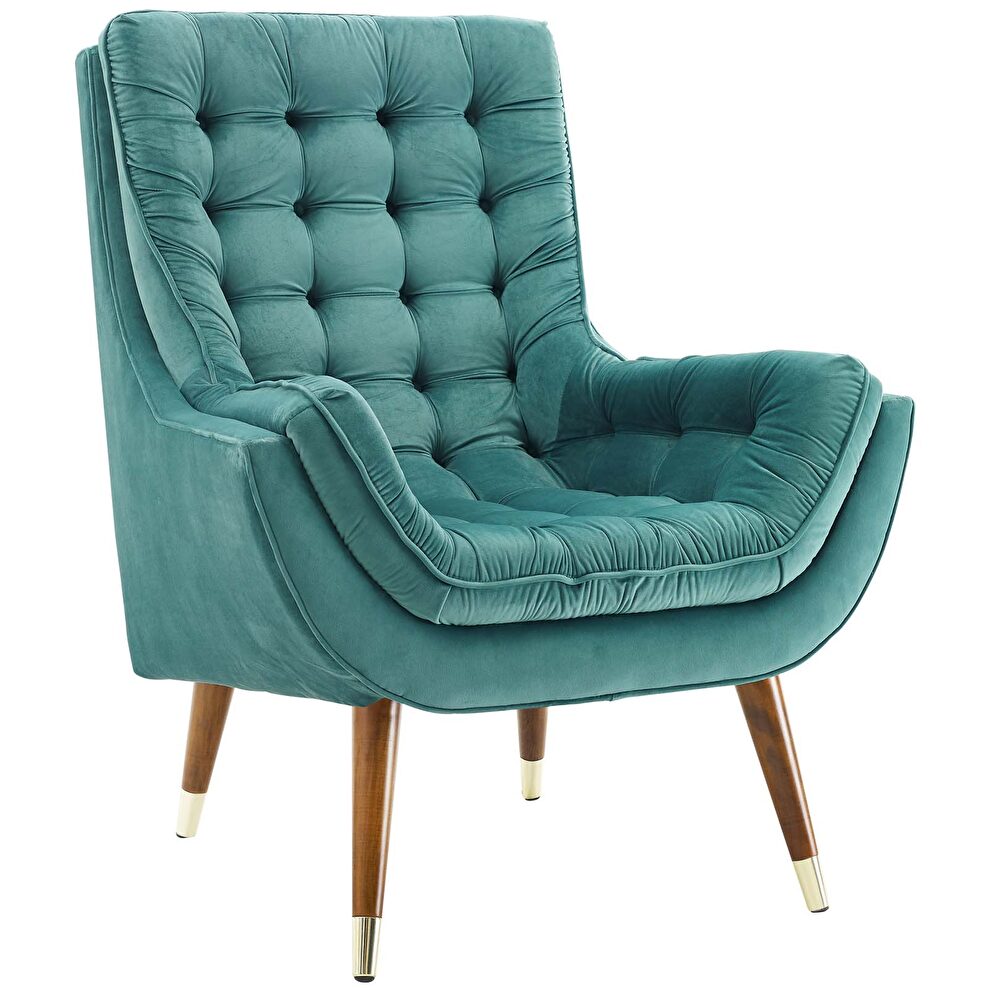 Button tufted performance velvet lounge chair by Modway additional picture 7