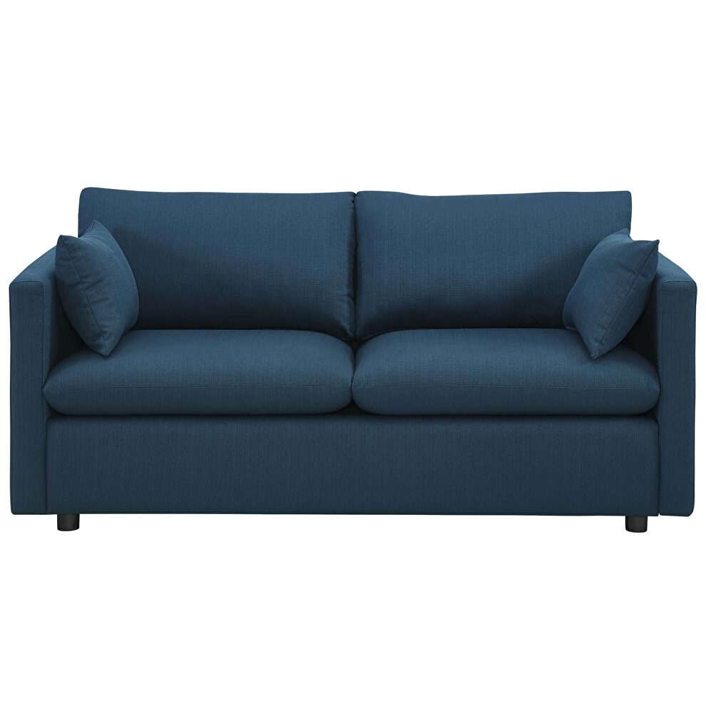 Upholstered fabric sofa in azure by Modway additional picture 2