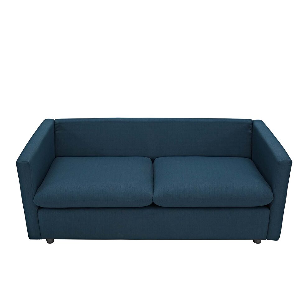 Upholstered fabric sofa in azure by Modway additional picture 8