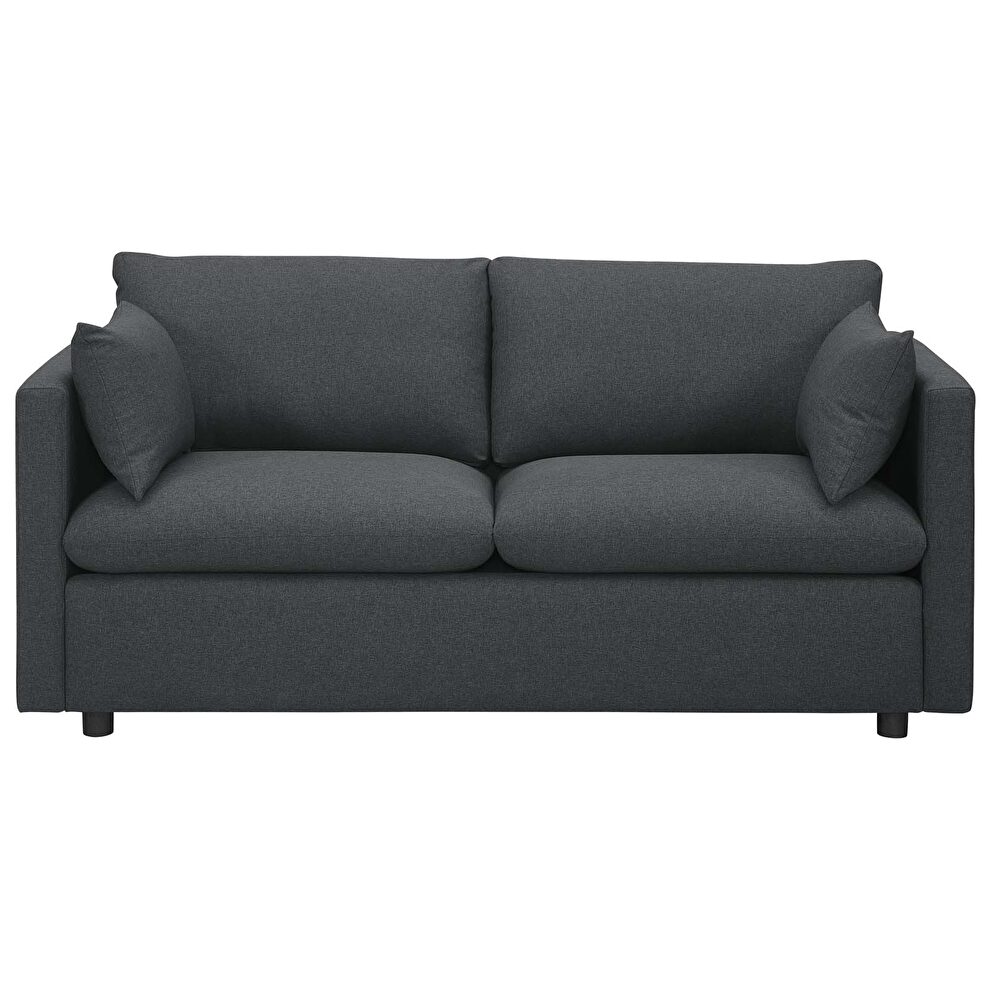 Upholstered fabric sofa in gray by Modway additional picture 2