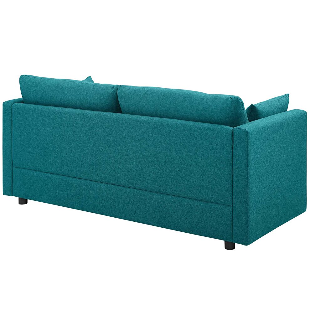 Upholstered fabric sofa in teal by Modway additional picture 4