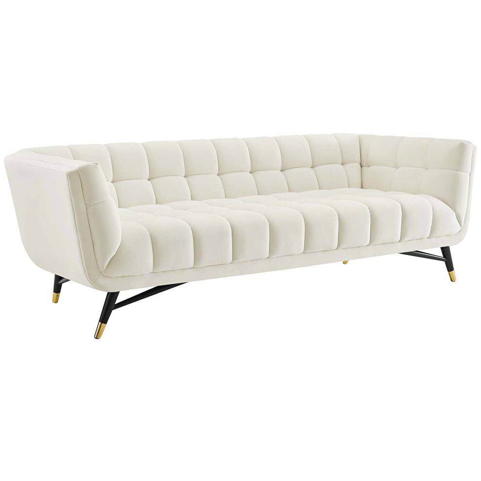 Performance velvet sofa in ivory by Modway additional picture 3