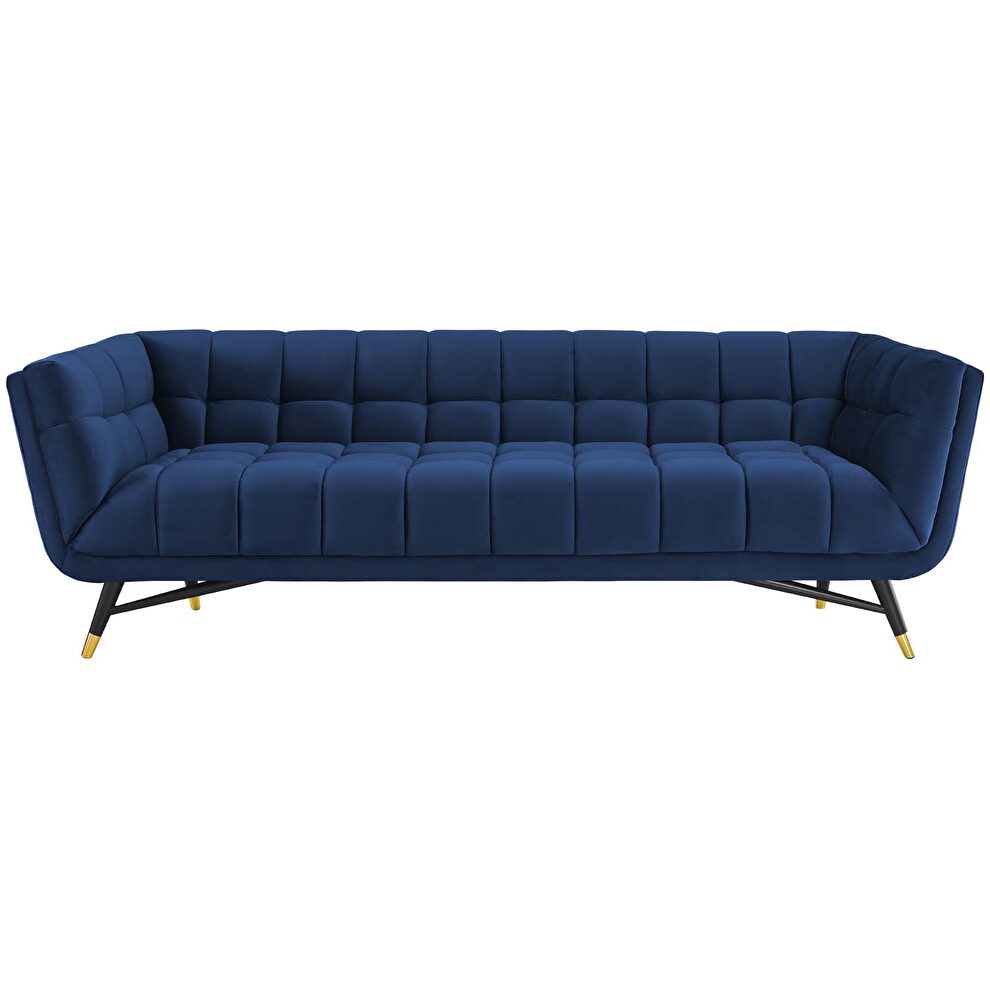 Performance velvet sofa in midnight blue by Modway additional picture 2