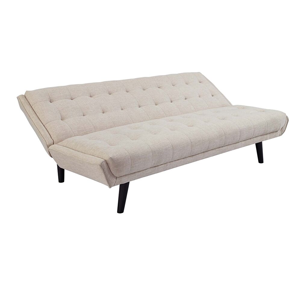 Tufted convertible fabric sofa bed in beige by Modway additional picture 4