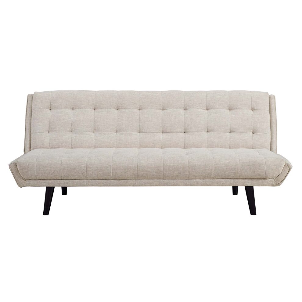 Tufted convertible fabric sofa bed in beige by Modway additional picture 6