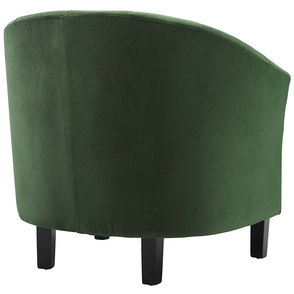 Channel tufted performance velvet armchair in emerald by Modway additional picture 4