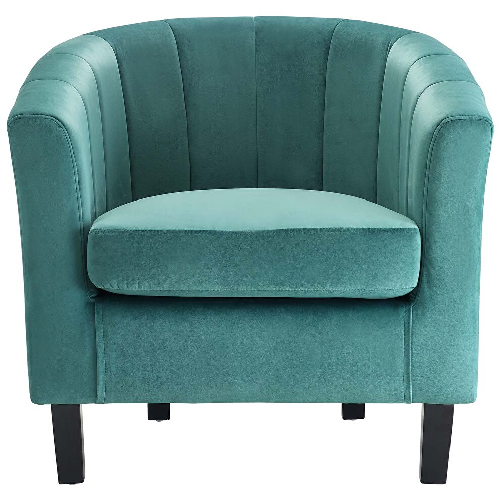 Channel tufted performance velvet armchair in teal by Modway additional picture 5