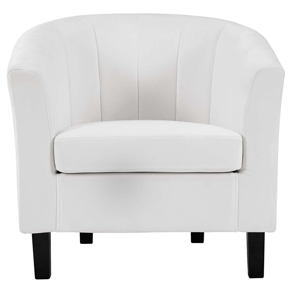 Channel tufted performance velvet armchair in white by Modway additional picture 3