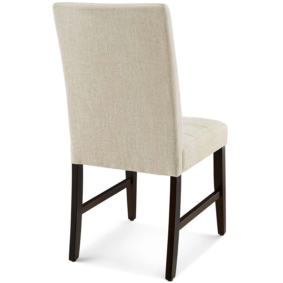 Biscuit tufted upholstered fabric dining chair set of 2 in beige by Modway additional picture 4