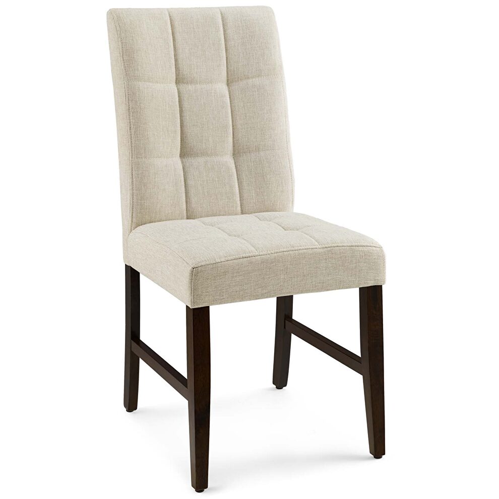 Biscuit tufted upholstered fabric dining chair set of 2 in beige by Modway additional picture 6