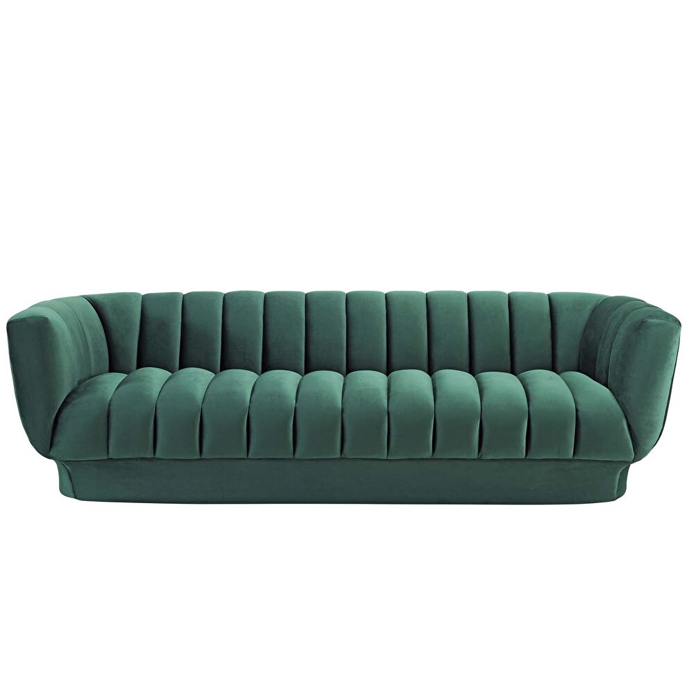 Vertical channel tufted performance velvet sofa in green by Modway additional picture 2